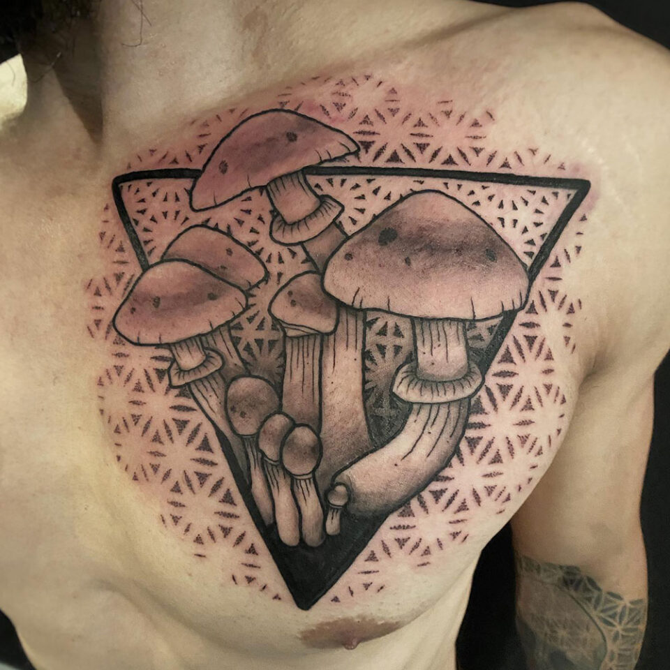 Mushroom Tattoo Source @@ashley_apok via Instagram