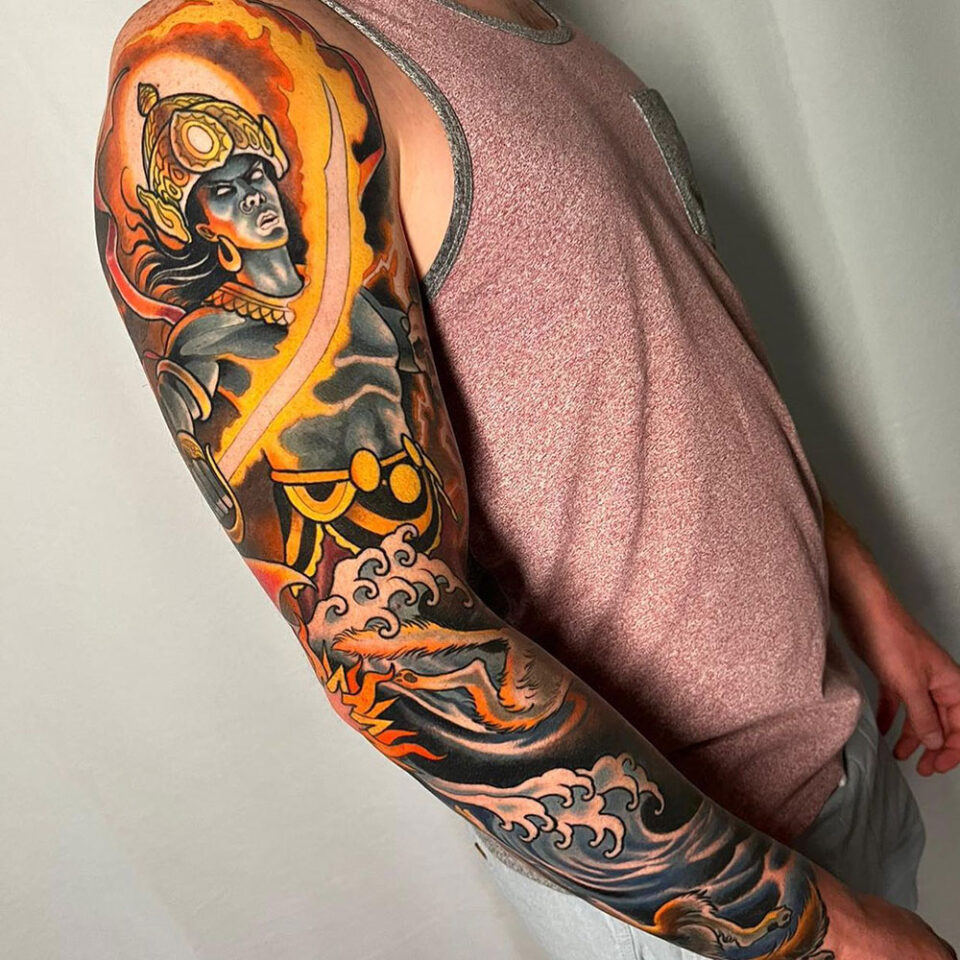 Neo-Traditional Sleeve Tattoo