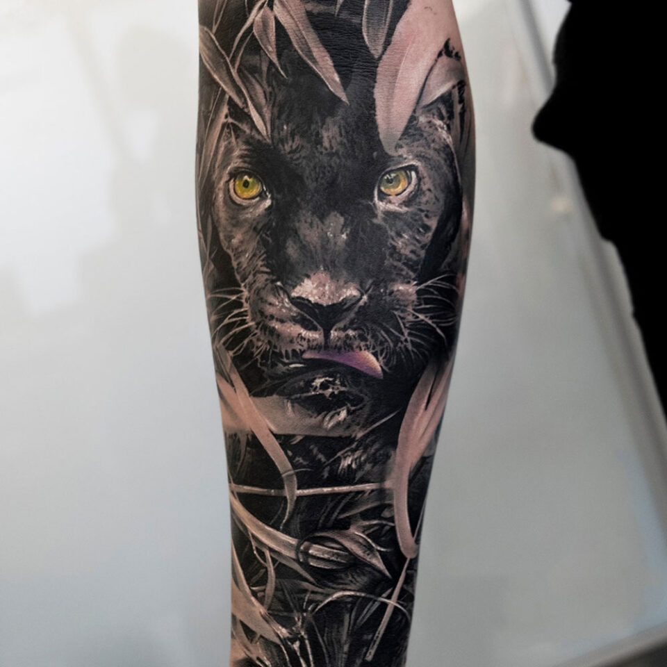 Panther Sleeve Tattoo