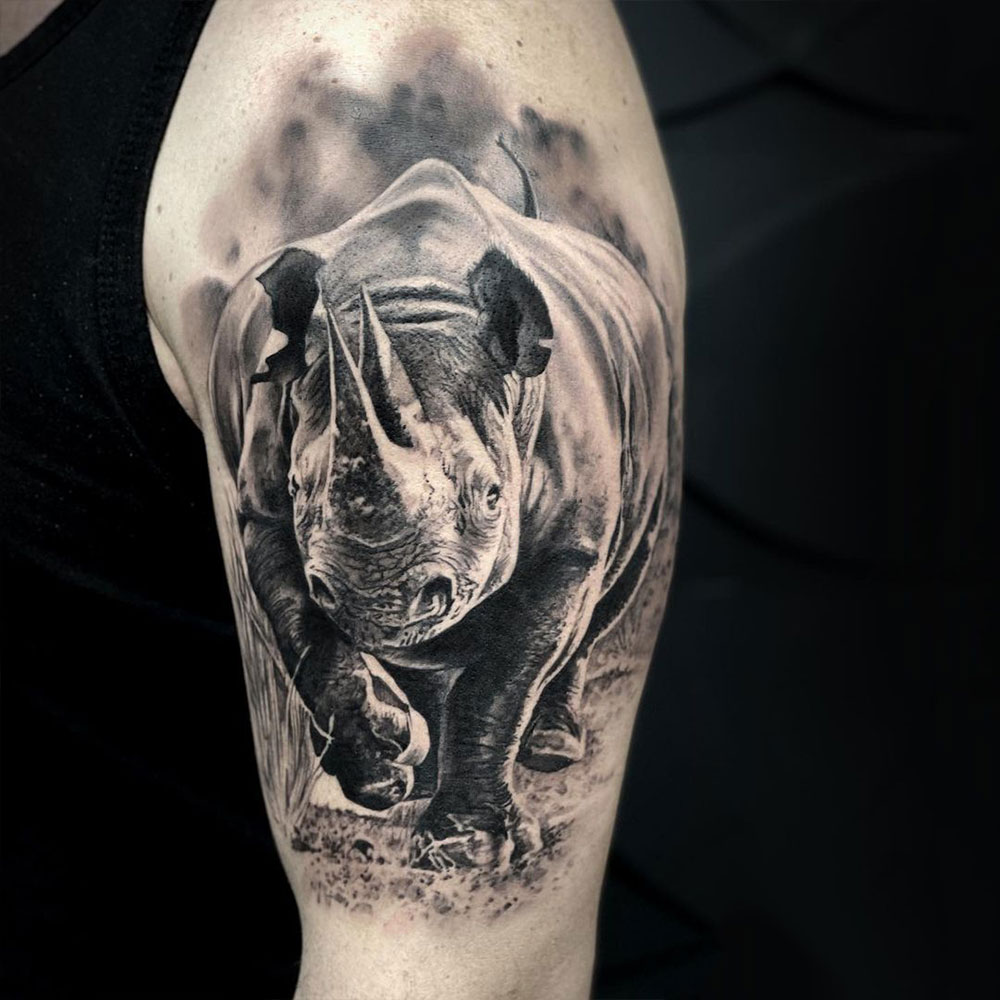 Rhino Sleeve Tattoo