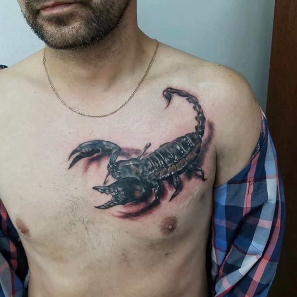 Scorpion Chest tattoo
