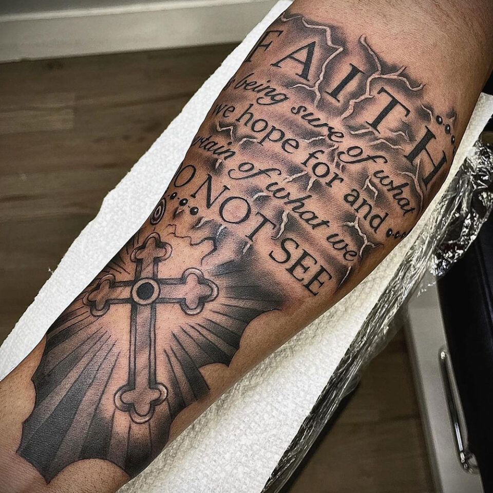 Scripture Sleeve Tattoo