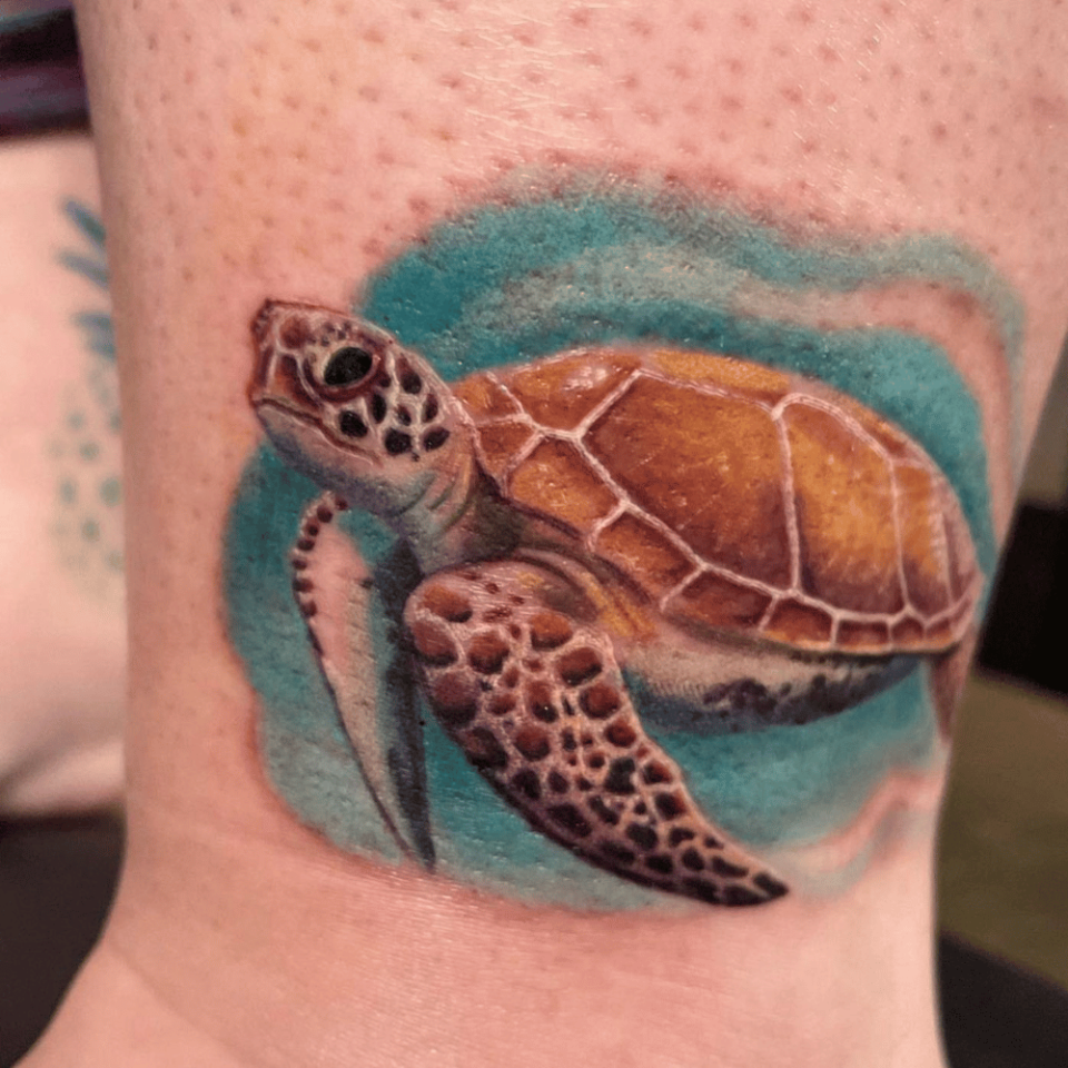 Sea Turtle Meaningful Tattoo Source @xposedtattoo via Instagram