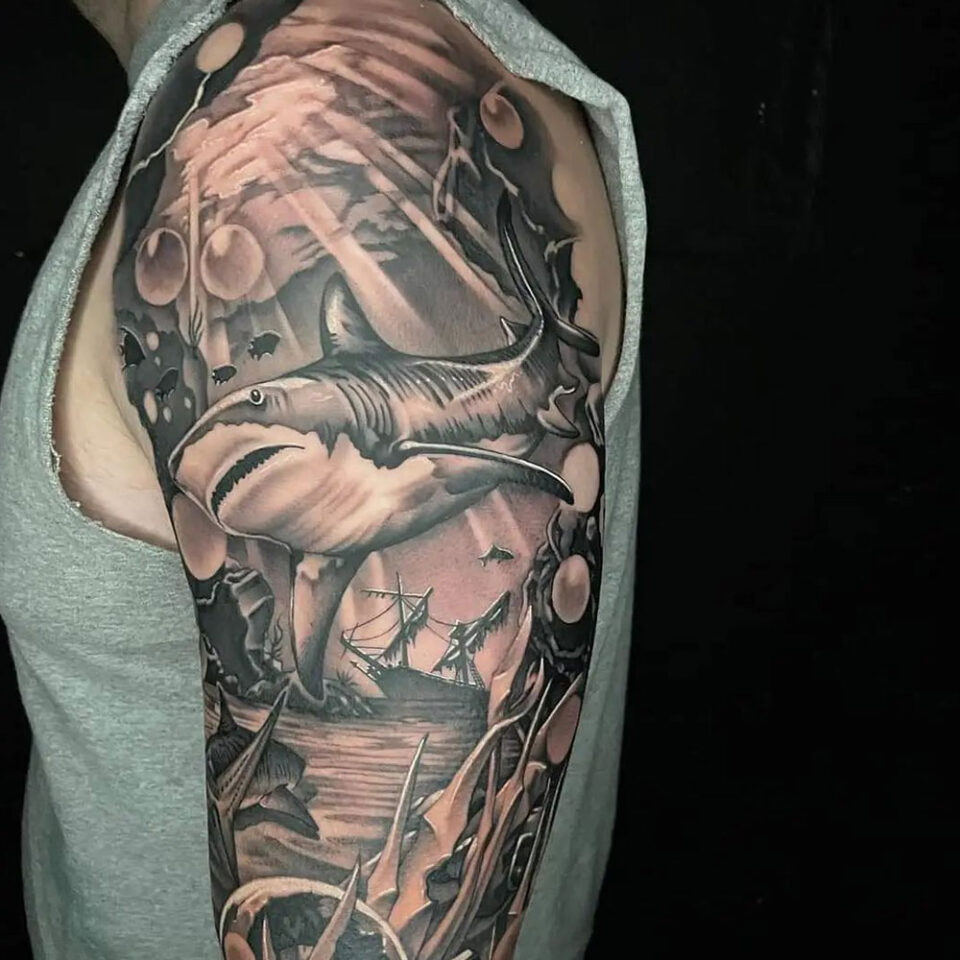 Shark Sleeve Tattoo