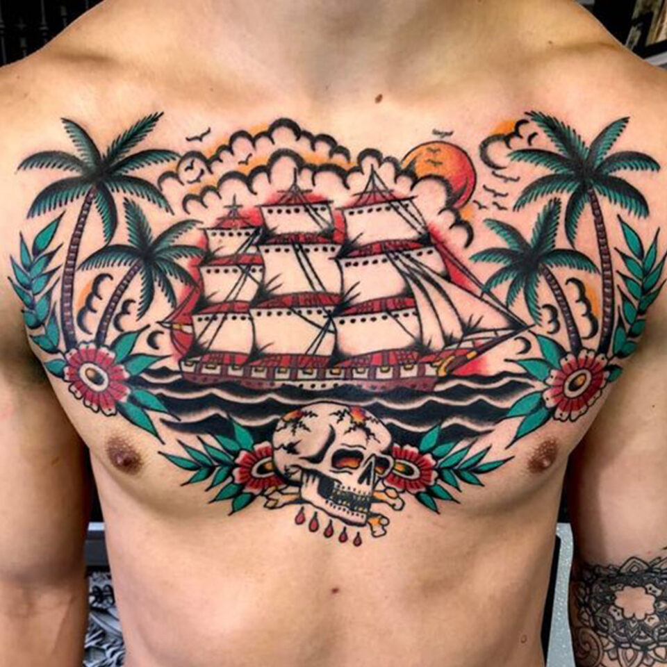 Ship Chest Tattoo