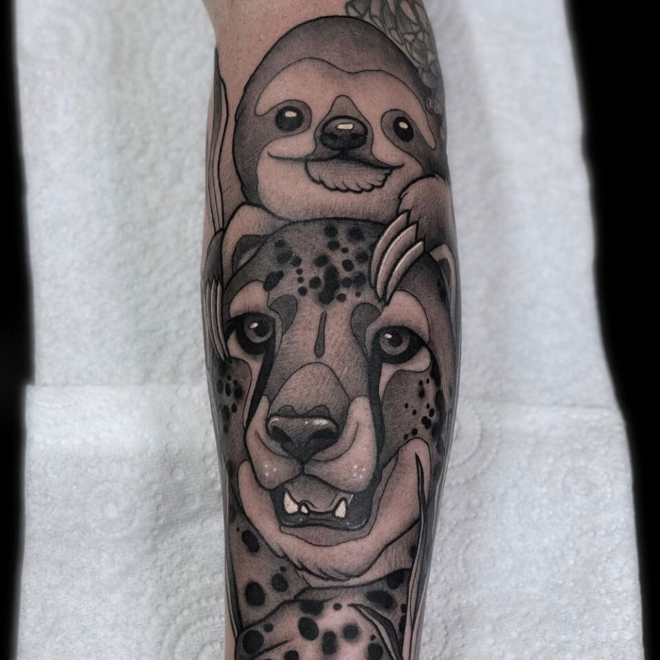 Sloth Sleeve Tattoo