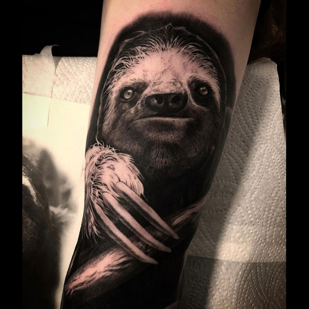Sloth Sleeve Tattoo