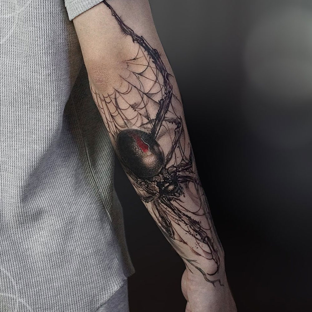 Spider Sleeve Tattoo