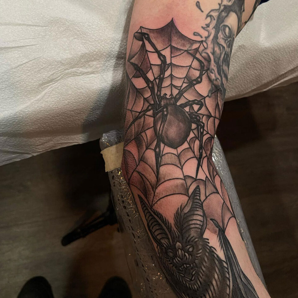 Spider Sleeve Tattoo