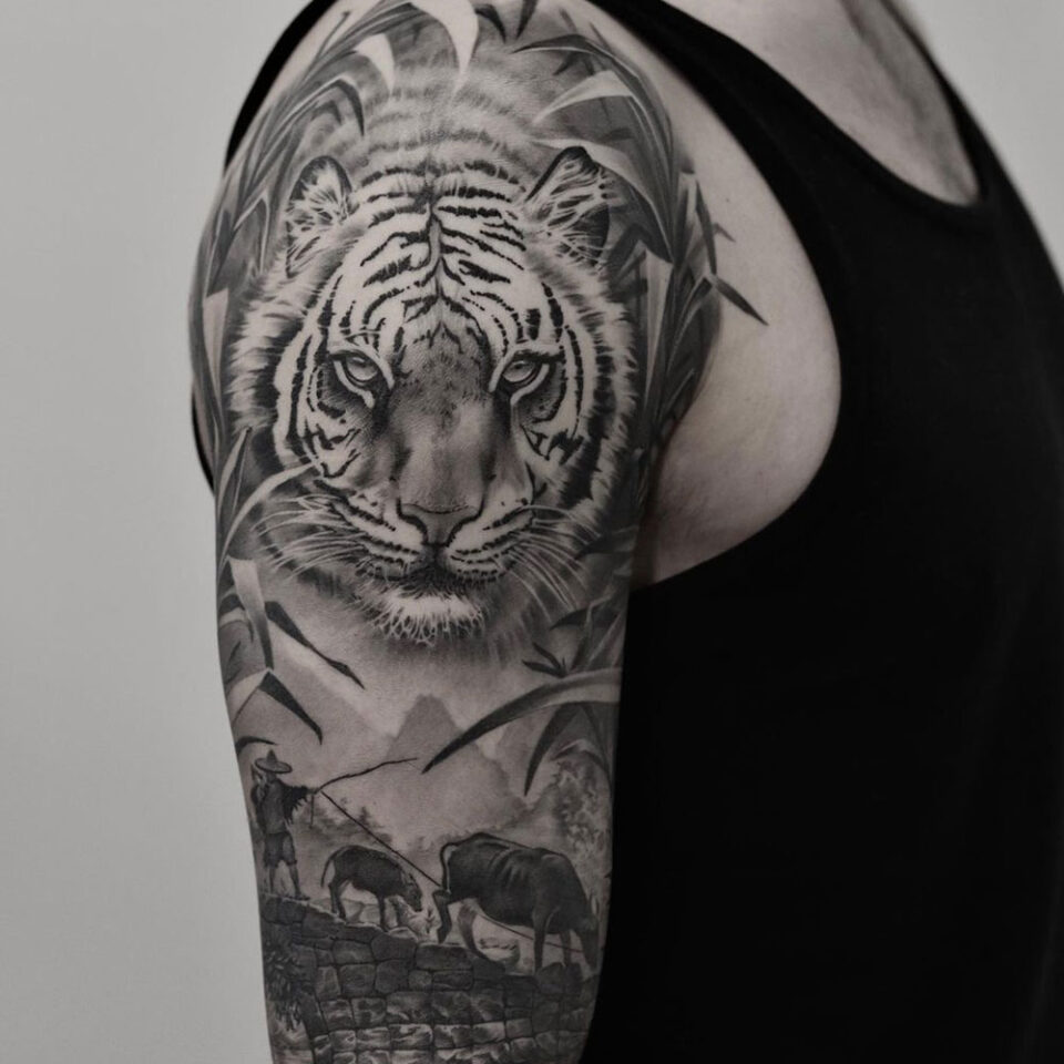 Tiger Sleeve Tattoo