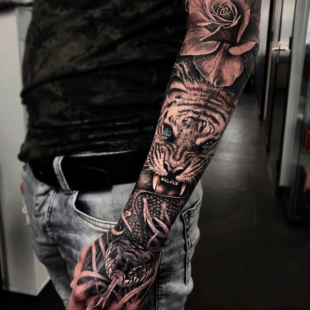 Large Arm Sleeve Tattoo Waterproof Temporary Tatoo Sticker Mens Women Fake  Tatto | eBay