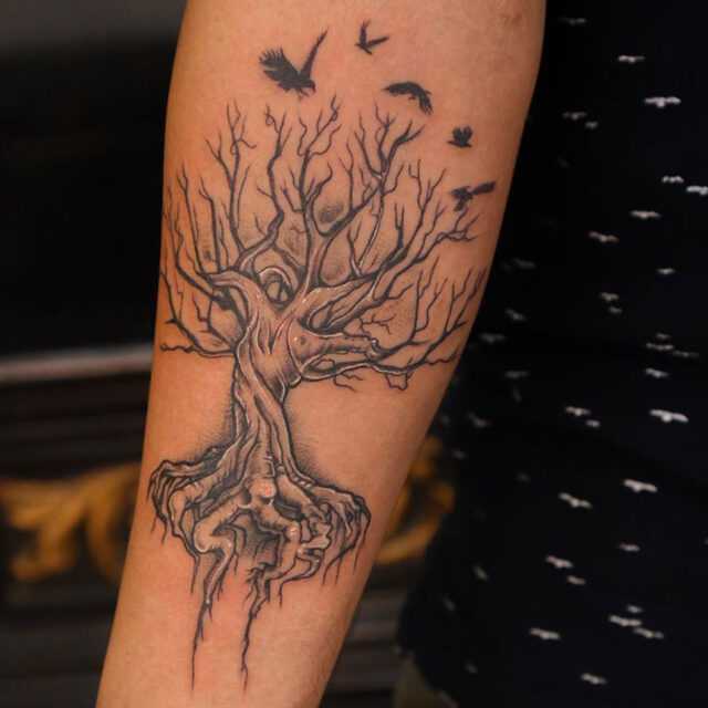 Tatuagens de braço de árvore