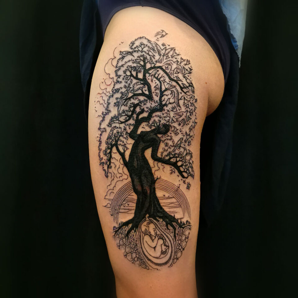 Tree of Life Tattoo Source @ladyloscustomtattoos via Instagram