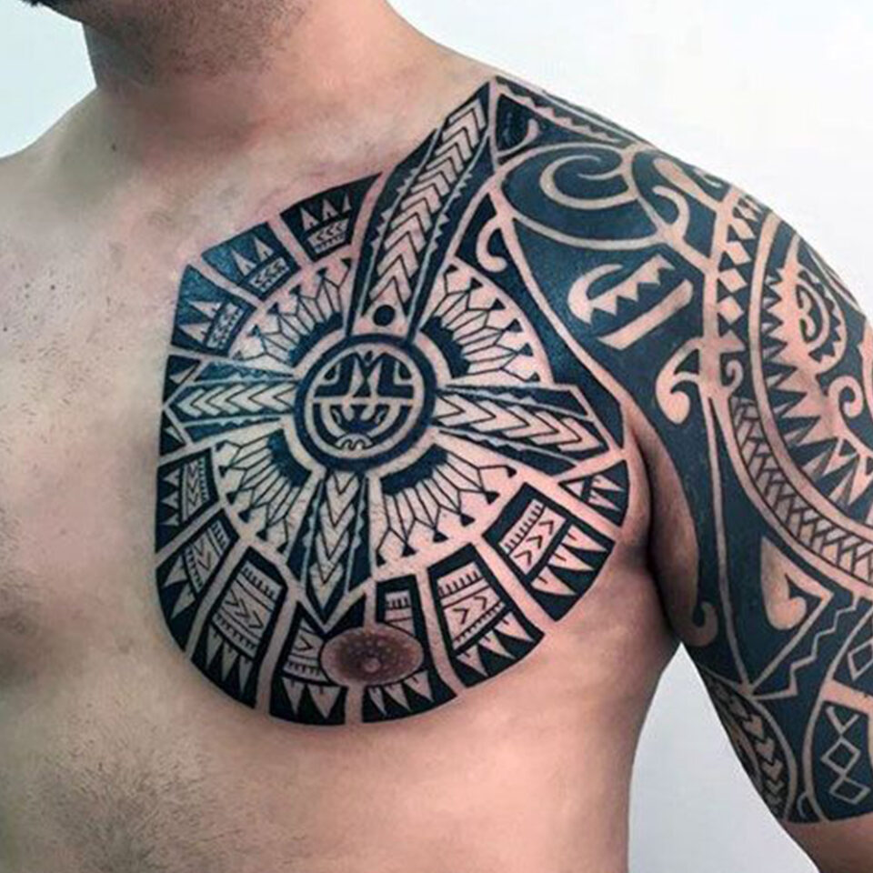 Tribal Chest Tattoo