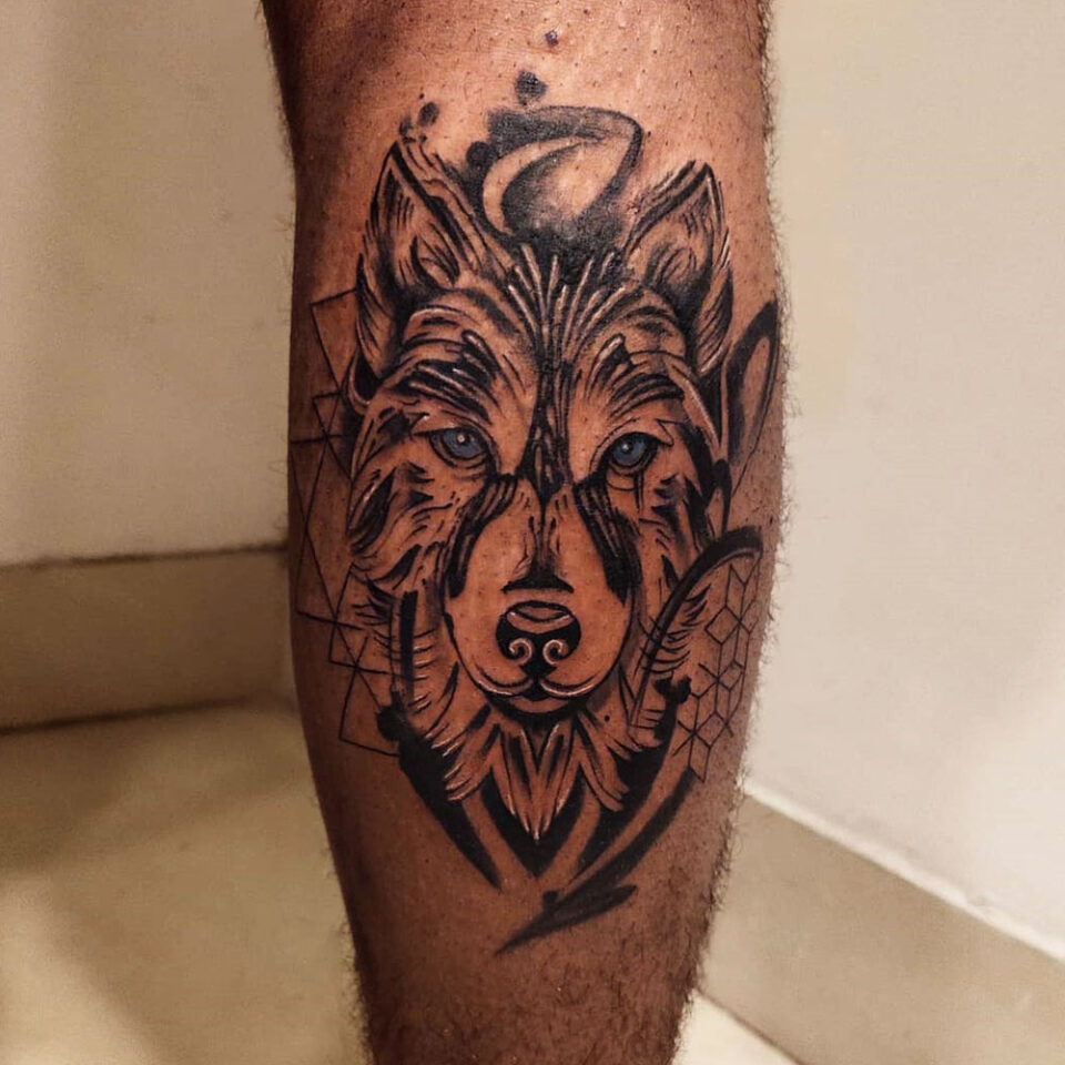 Abstract wolf tattoo Source @inkdomtattooandcafe via Instagram