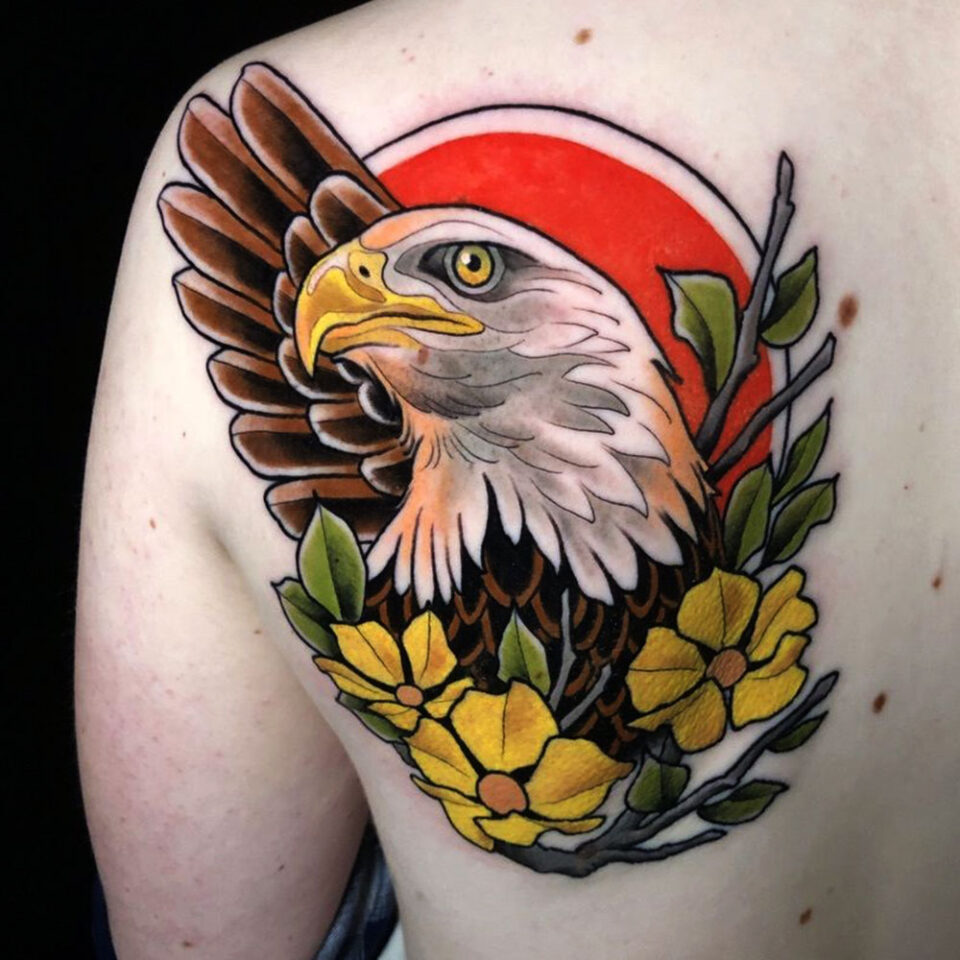 Traditional USA Bald Eagle Tattoo