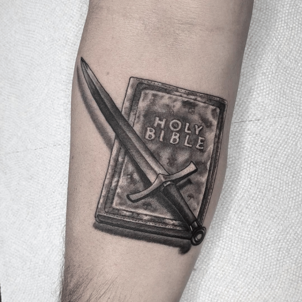 Biblical Sword Tattoo Source @jakeaaronfuller via Instagram