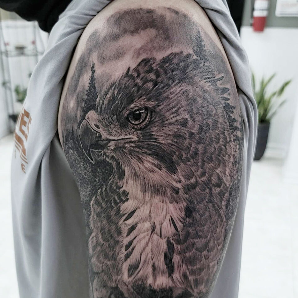 Crested Eagle Tattoo Source Rick LL Tattoos via Facebook