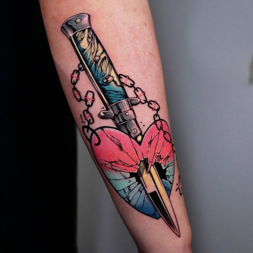 Dagger tattoo Source @taena.tattoo via Instagram