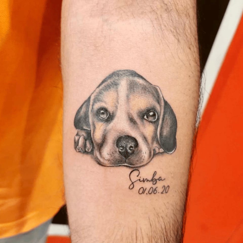 Dog Portrait Tattoo Source @thetattooshop_newdelhi via Instagram