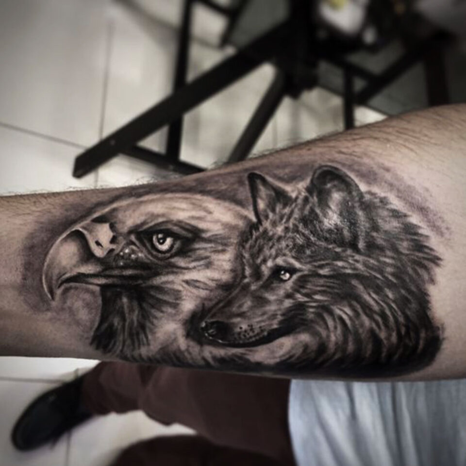 Eagle and Wolf Tattoo