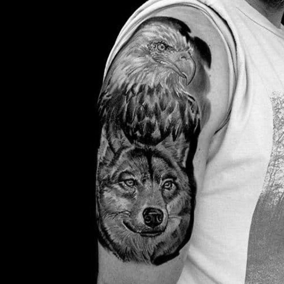 Eagle and Wolf Tattoo