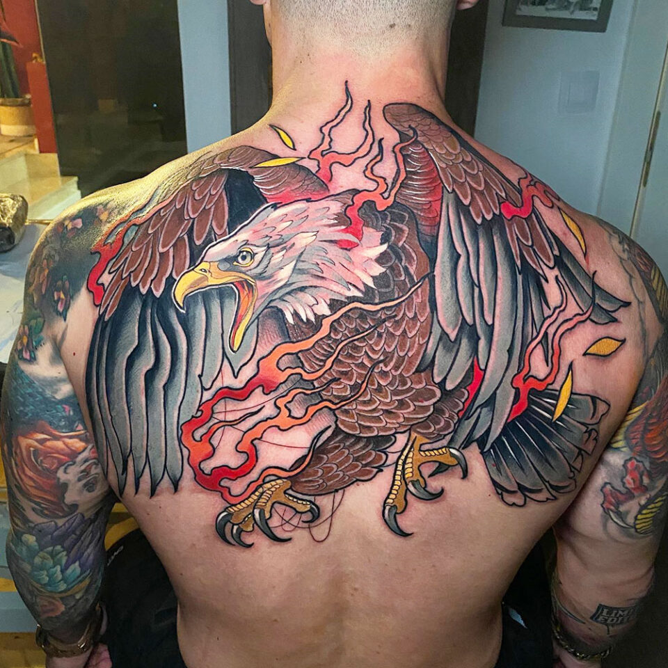 Eagle in Combat Tattoo Source @shio1red via Instagram