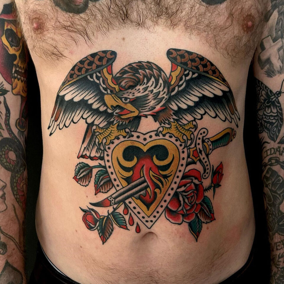 Eagle with a Sword Tattoo Source @pauldobleman via Instagram