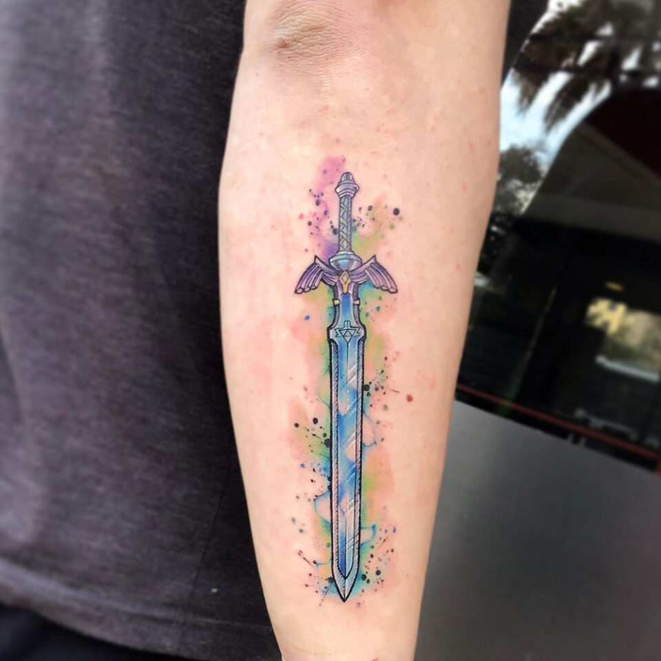 Fantasy sword tattoo Source @victor_goca via Instagram