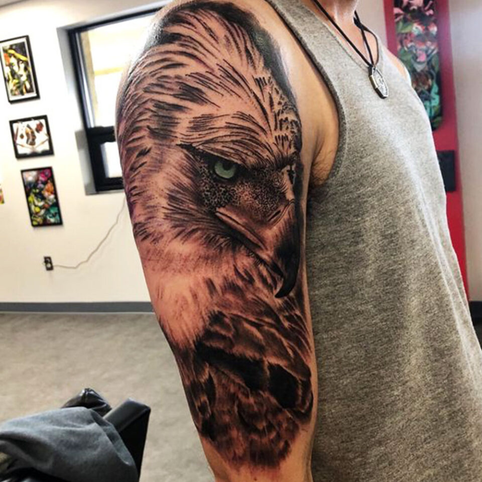 Harpy Eagle in Flight Tattoo Source via Pinterest