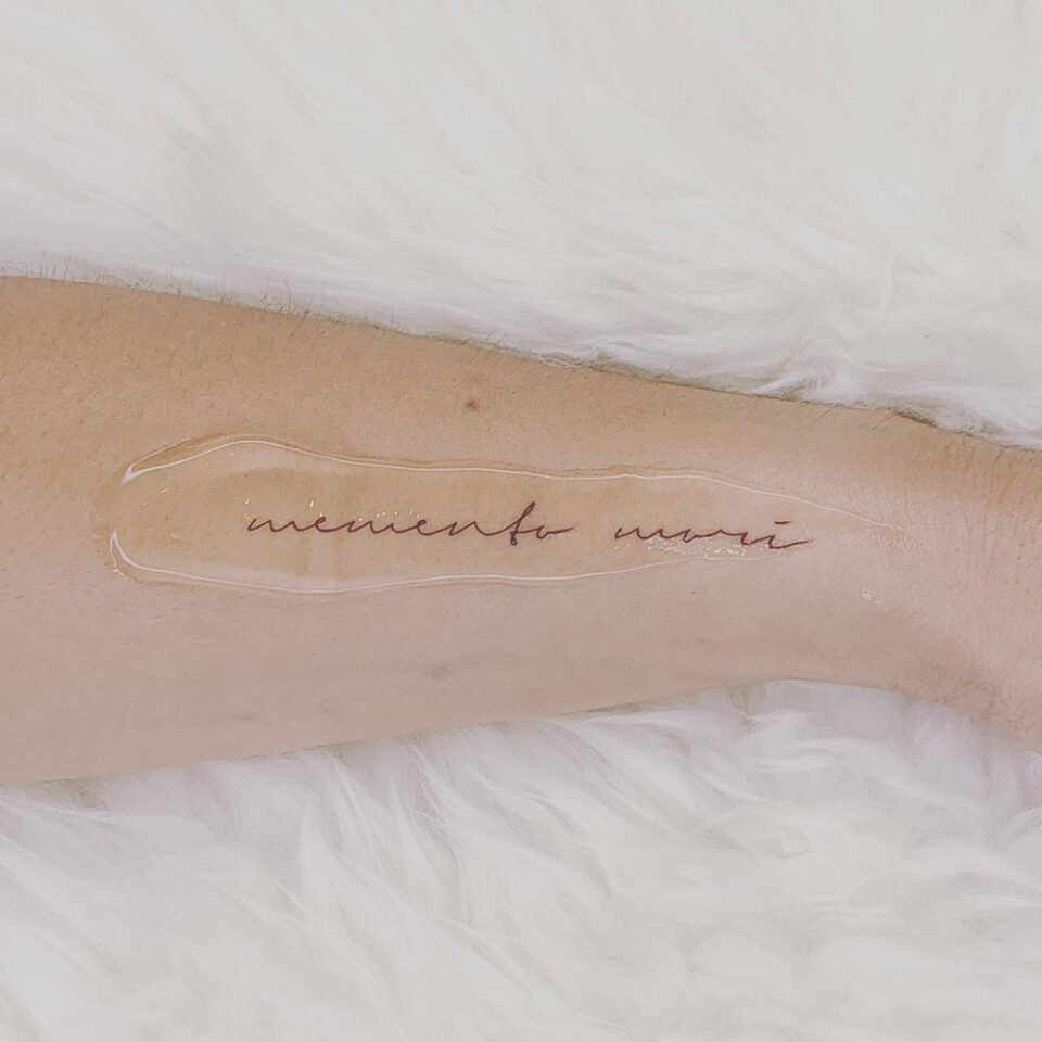 Memento Mori Single Line Tattoo Source @wickynicky via Instagram