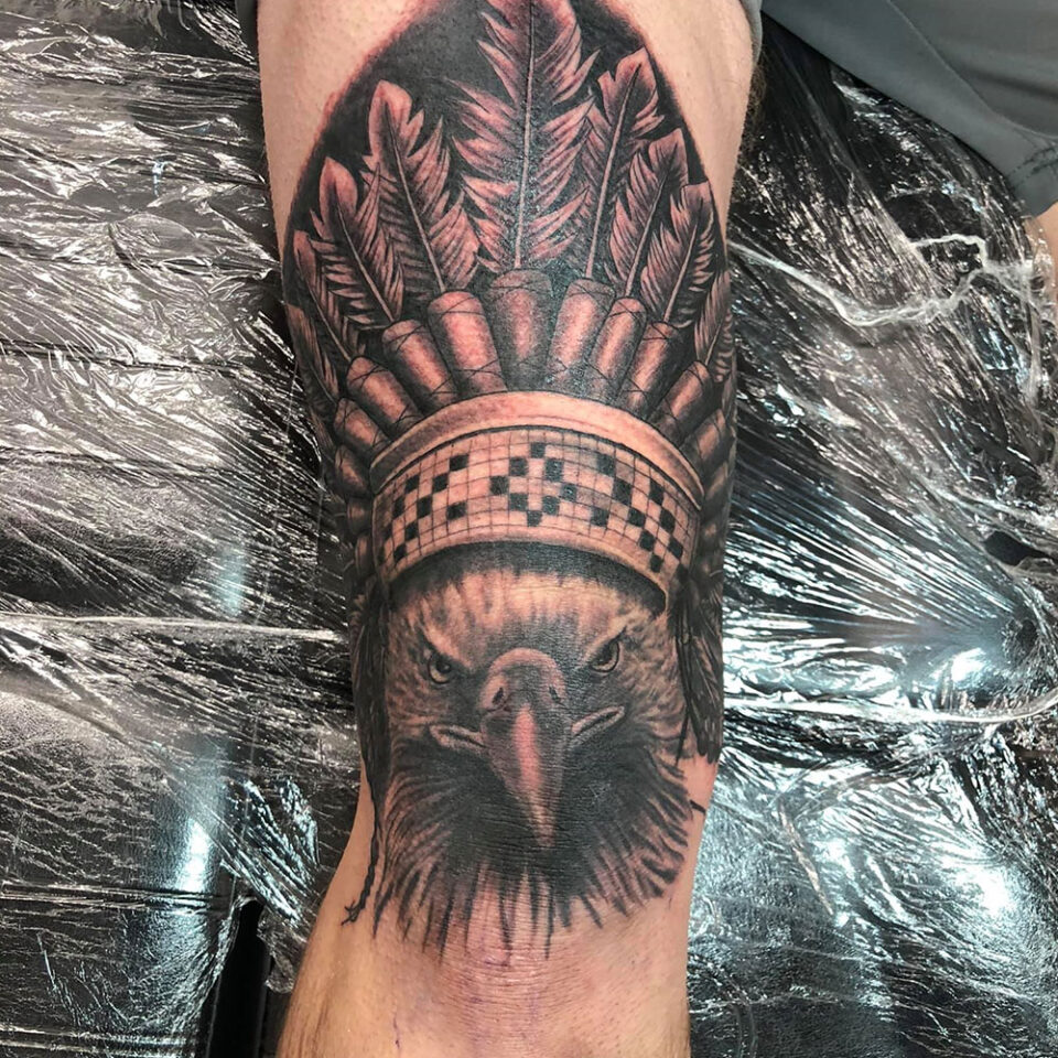 Neo-tribal Eagle tattoo Source @ouch_studios via Instagram