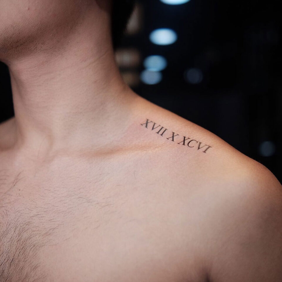 Roman Numerals Single Line Tattoo Source @mt.tattooer via Instagram