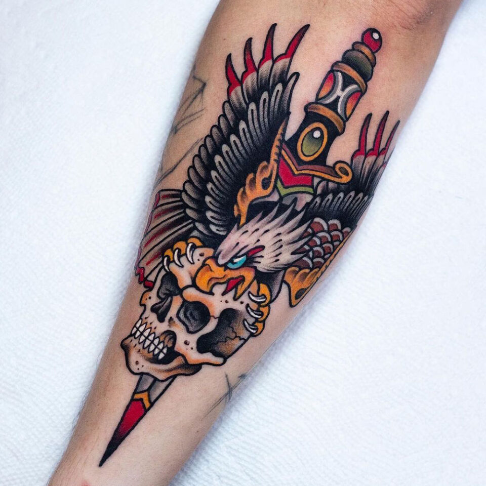 Sword and Eagle Tattoo Source @miguelcomintattooer via Instagram