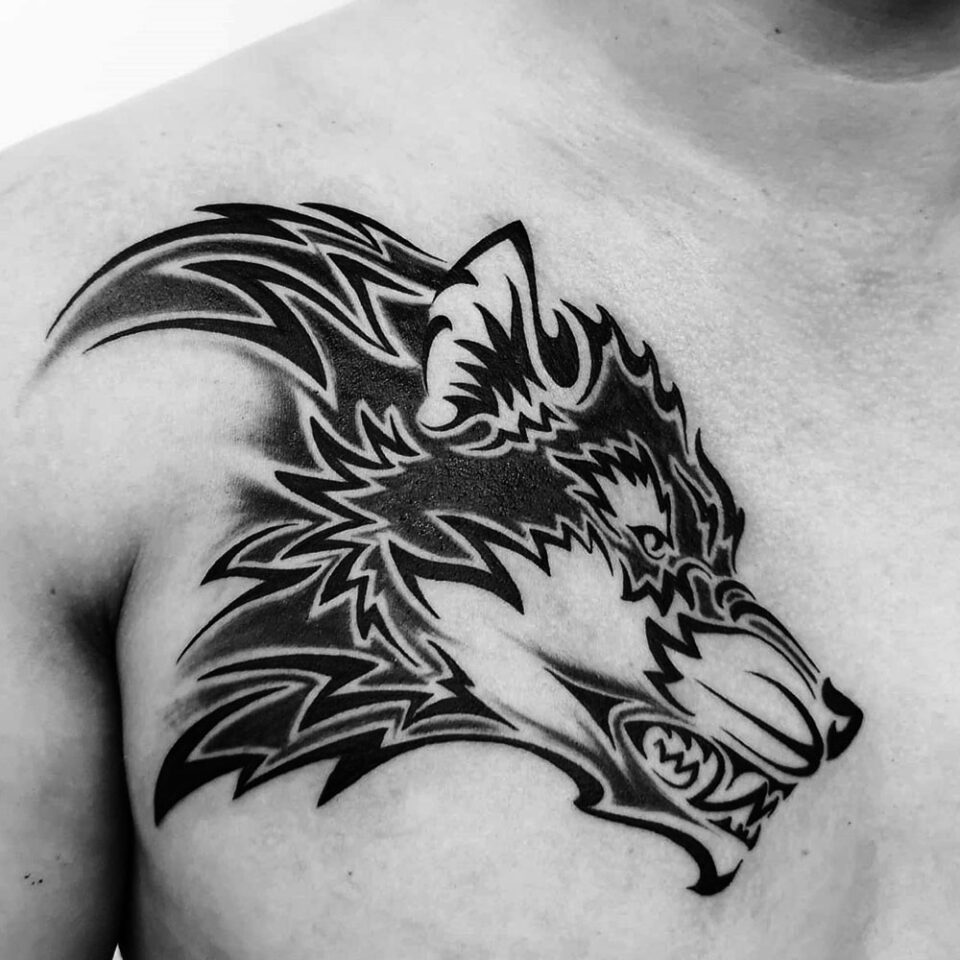 Tribal Wolf Source ARTHUR_s Tattoo via Facebook