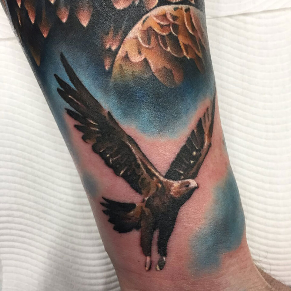 Wedge-tailed Eagle Tattoo Source Khail Tattooer via Facebook