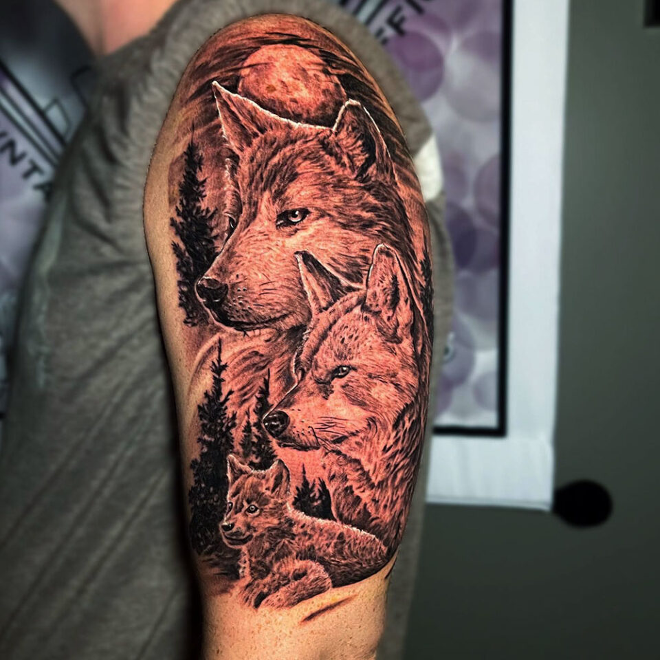 Wolf pack Tattoo Source @hometowntattoos via Instagram