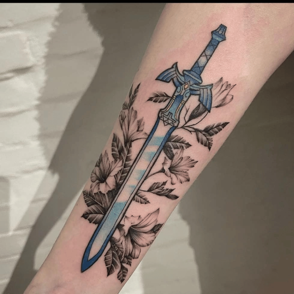 Zelda Master Sword Tattoo Source @videogametatts via Instagram