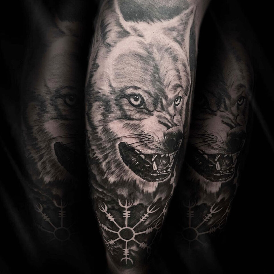 arctic wolf tattoo Source @pekytattoo via Facebook