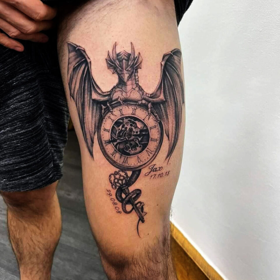 dragon and key tattoo source via Pinterest