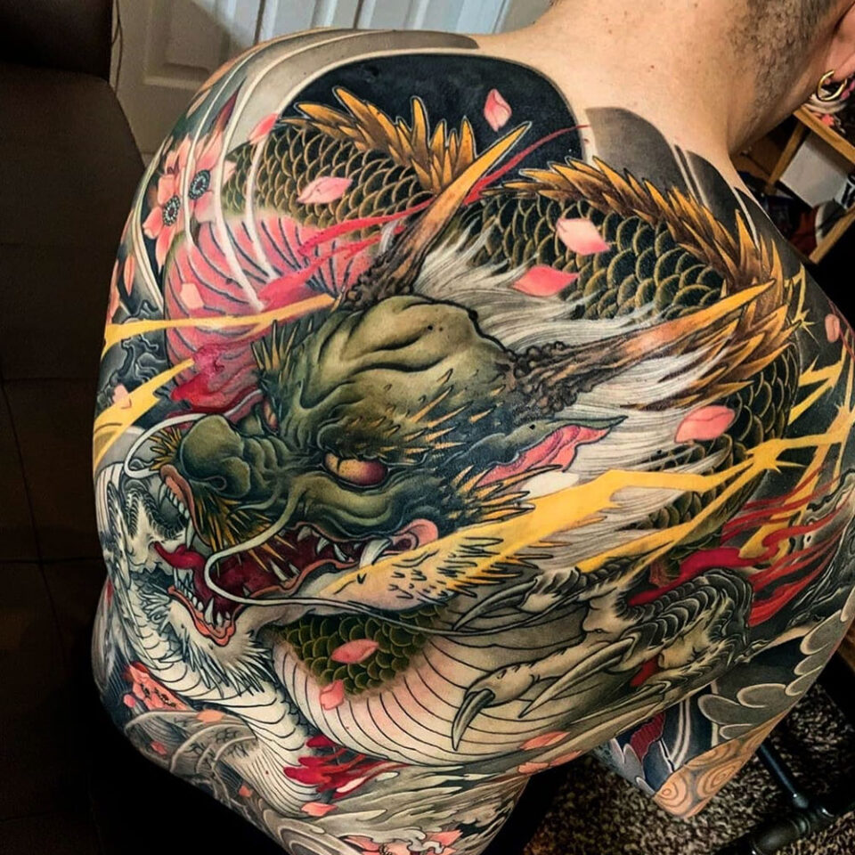 dragon full body tattoo source @asian_inkspiration via Instagram