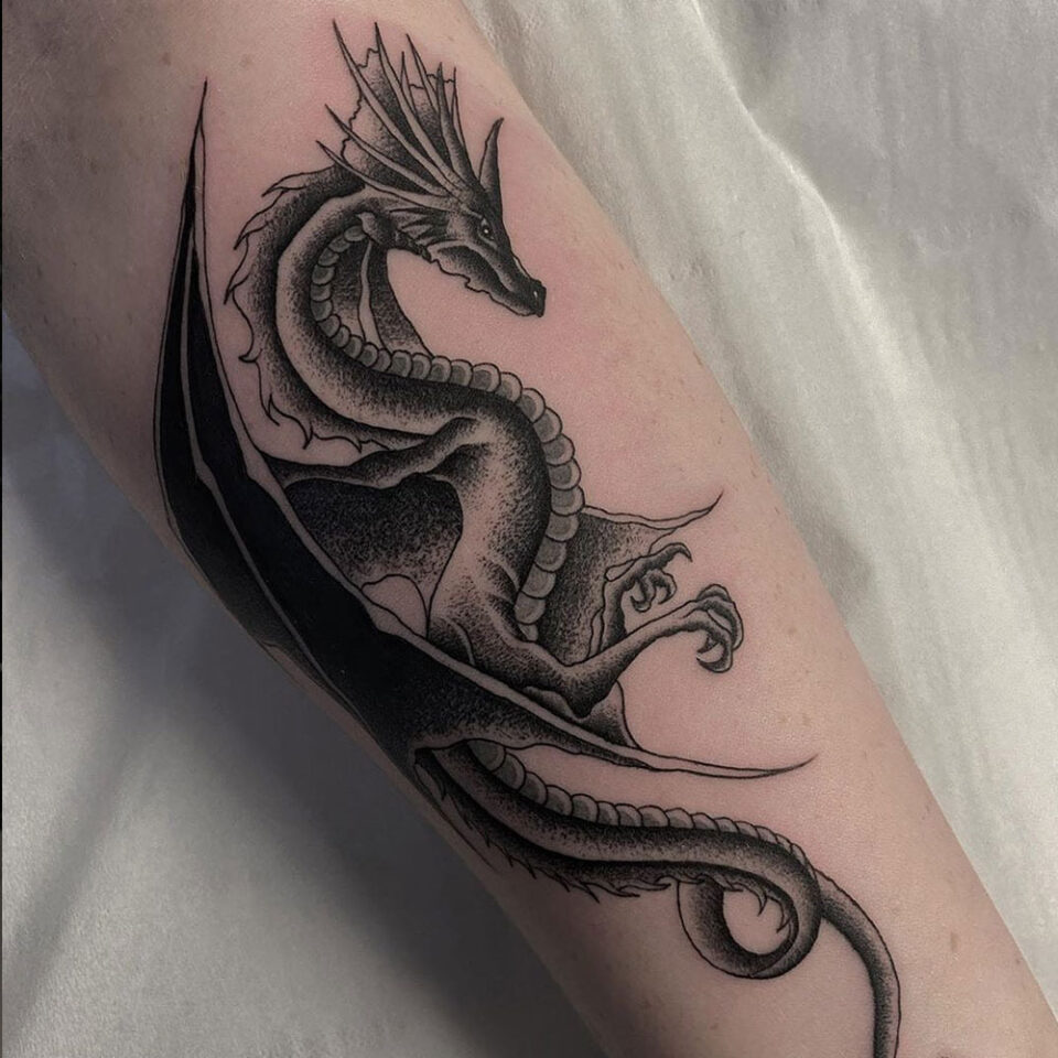 western dragon tattoo souce @northsidetattooz via Instagram