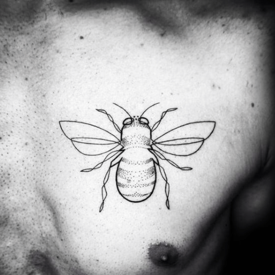 Bee Sketch/Outline Tattoo Source @nextluxury.com