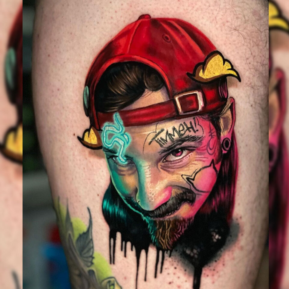 Abstract Self-Portrait Portrait Tattoo Source @kyle._tattoos via Instagram