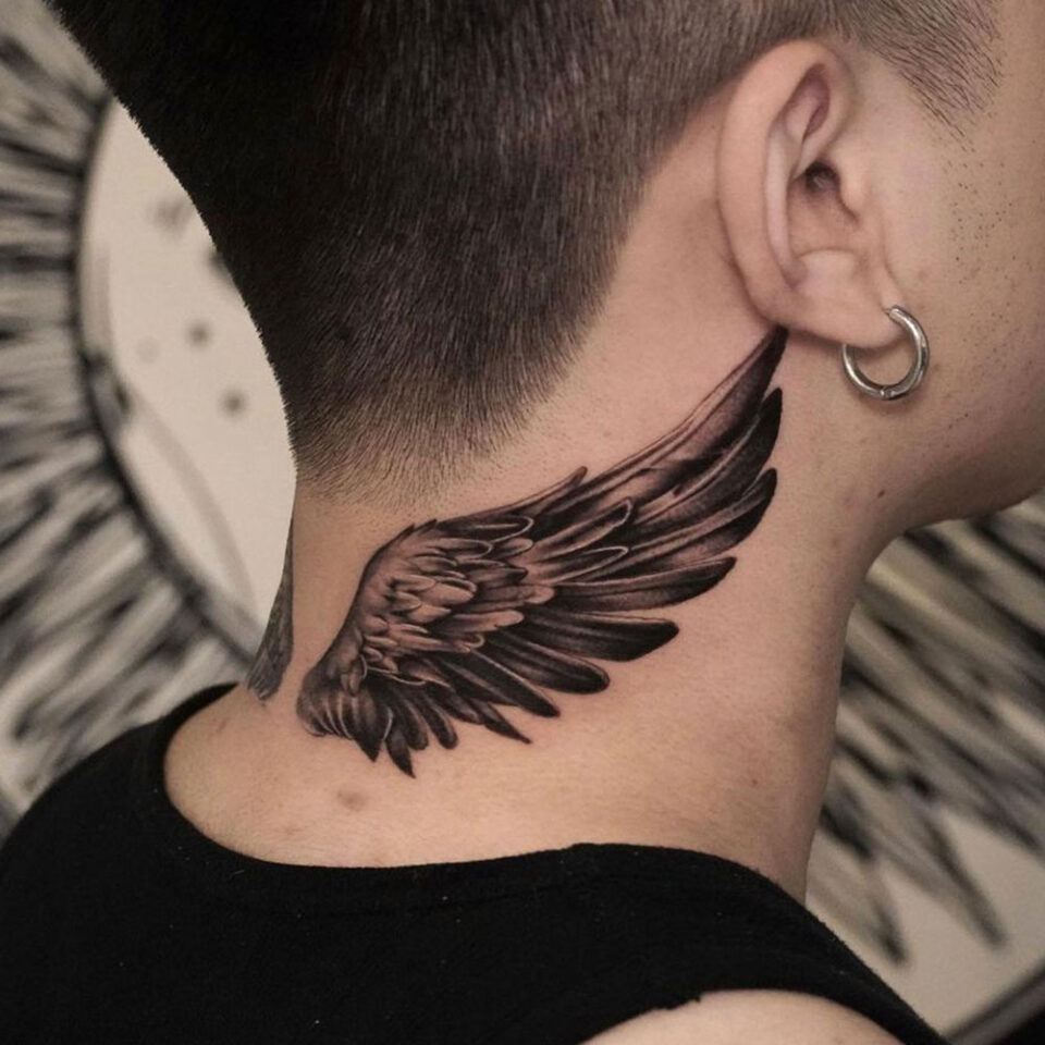 Angel Wings Religious Tattoo