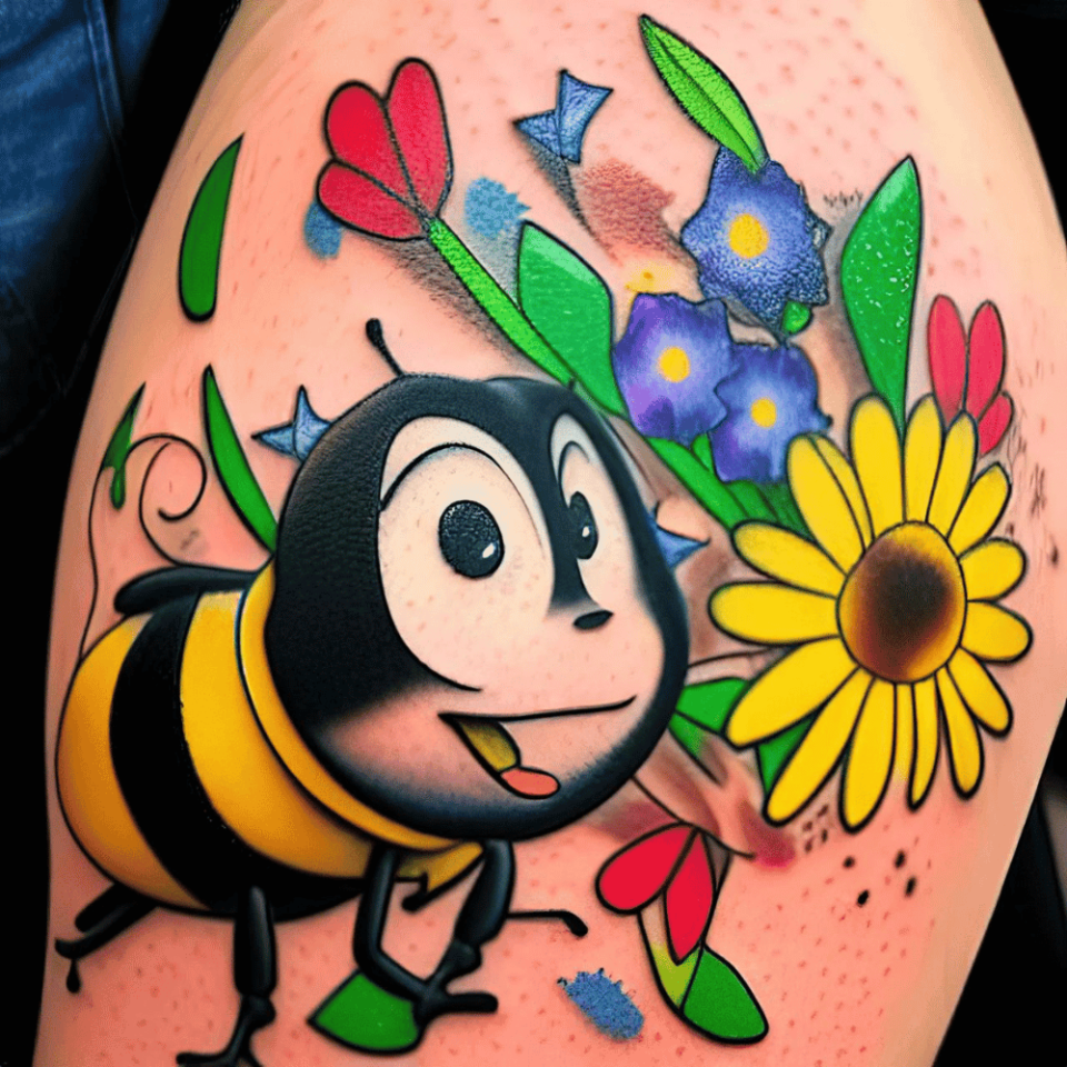 Anime-Style Bee Tattoo Source_ @artaistry.com