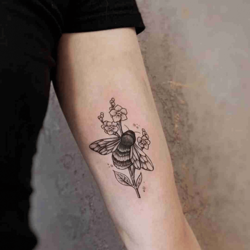 Bee On a Branch TattooSource @tattoostylist.com