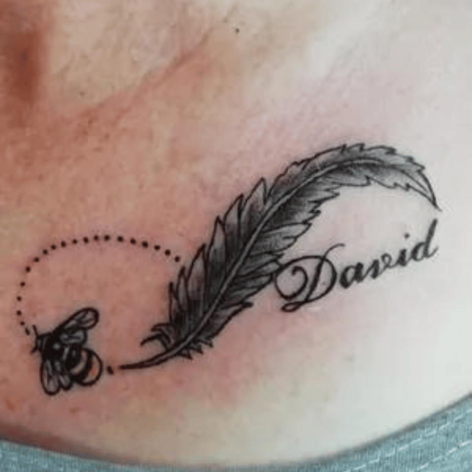 Bee With Quill Tattoo Source By Shane Redmond attoodo.com