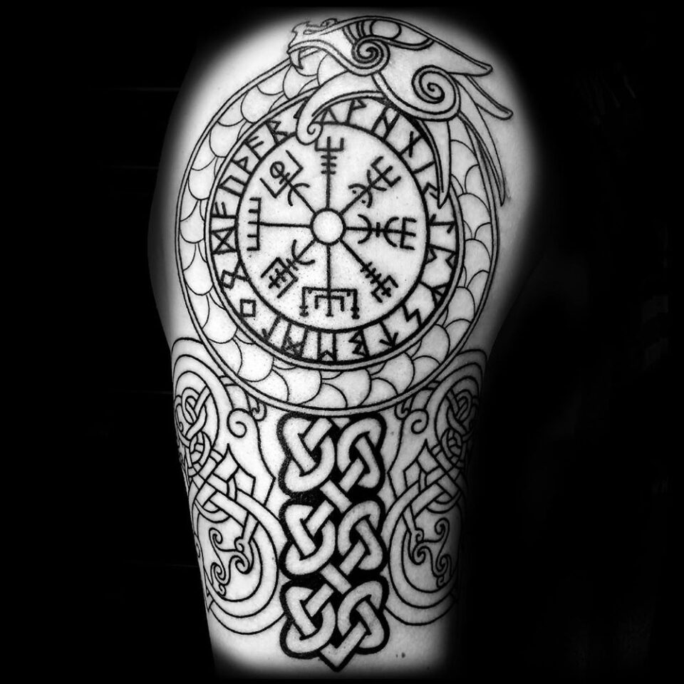 celtic knot compass tattoo Source @sidalmostvicious via Instagram