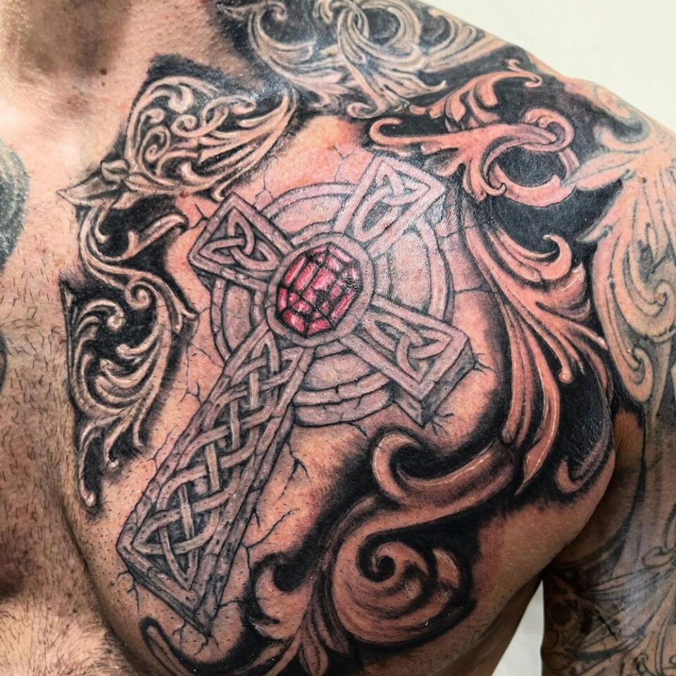Celtic Knot Cross Religious Tattoo